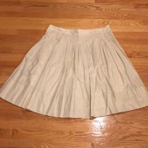 NWT—Talbots Gold Metallic Linen Full Pleated Skirt
